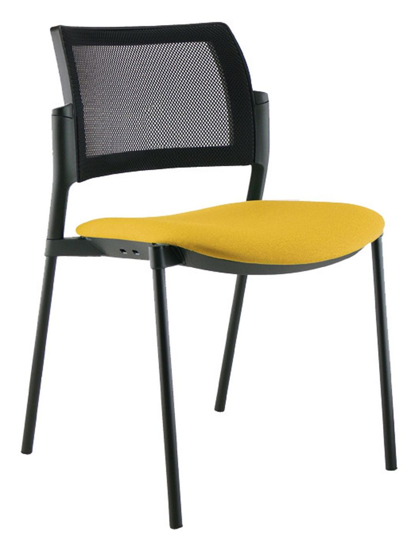Afbeeldingen van Wi-Max R zwart - vergader- of bezoekersstoel met rug in mesh