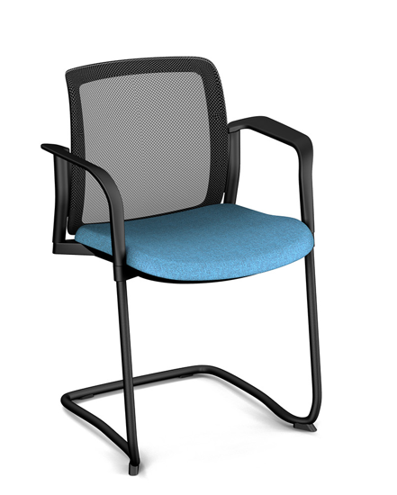 Afbeeldingen van Wi-Max R - vergader- of bezoekersstoel met hoge rug in mesh - met armleuningen