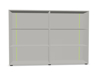 Afbeeldingen van Nova line - open kast - met middenwand - in melamine - rug met insert in plexiglas