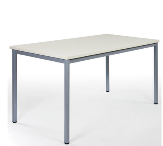 Afbeeldingen van DI-II tafel 140 x 80 cm (L x B) - h 76cm - Decor: lichtgrijs - Onderstel: RAL 9004 glossy zwart