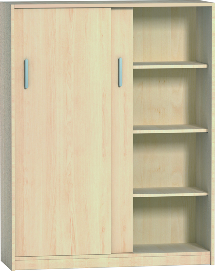 Houten kast met middenwand en schuifdeuren - 4 OH